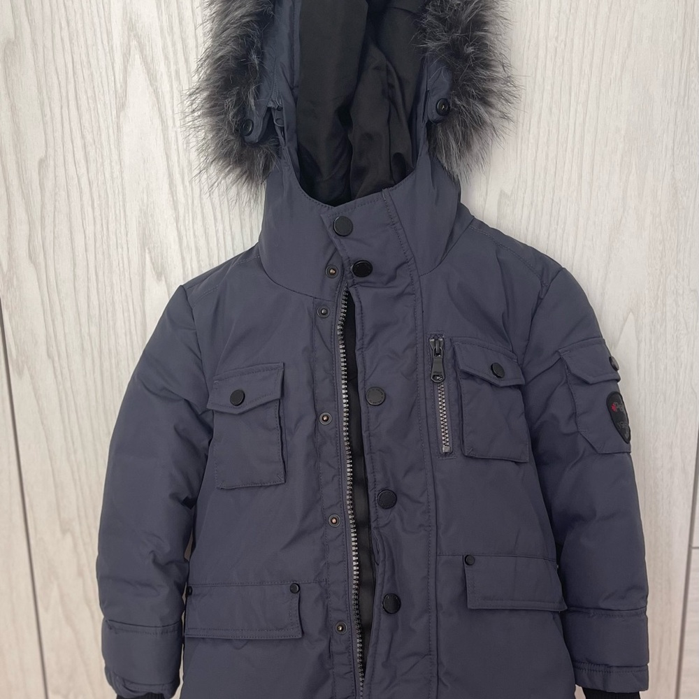 Navy Blue Pajar Canada Winter Parka with Fur Hood